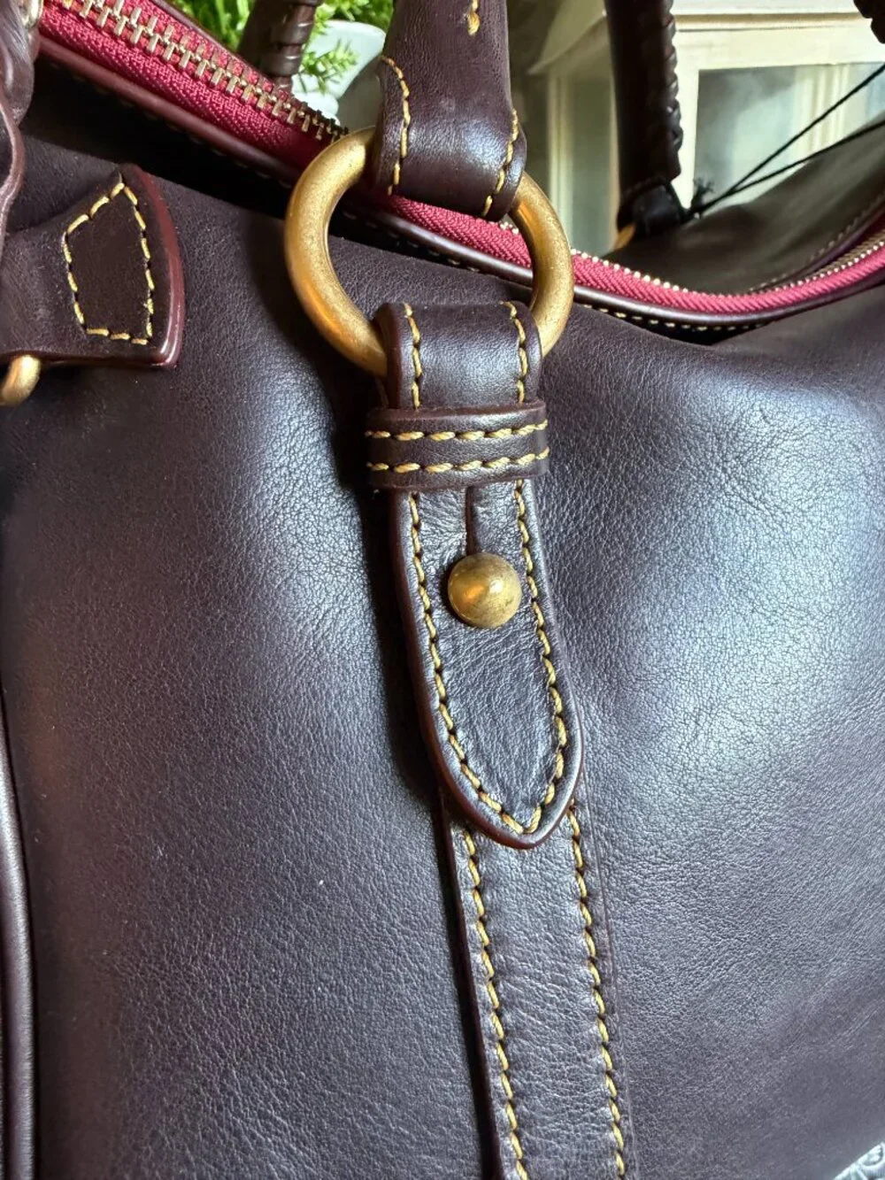 NWT Dooney & Bourke Florentine Brown Tmoro Large Satchel Handbag Purse 8L940